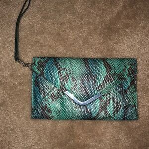 Faux snakeskin wristlet 